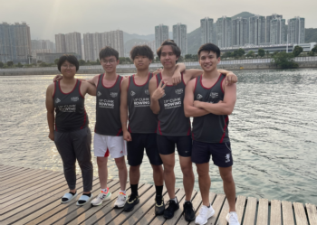 Mr Koto CHOI (centre) with CWC rowing team members